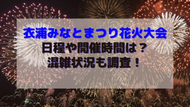 衣浦みなとまつり花火大会21日程や開催時間は 混雑状況も調査 すくハピらいふ
