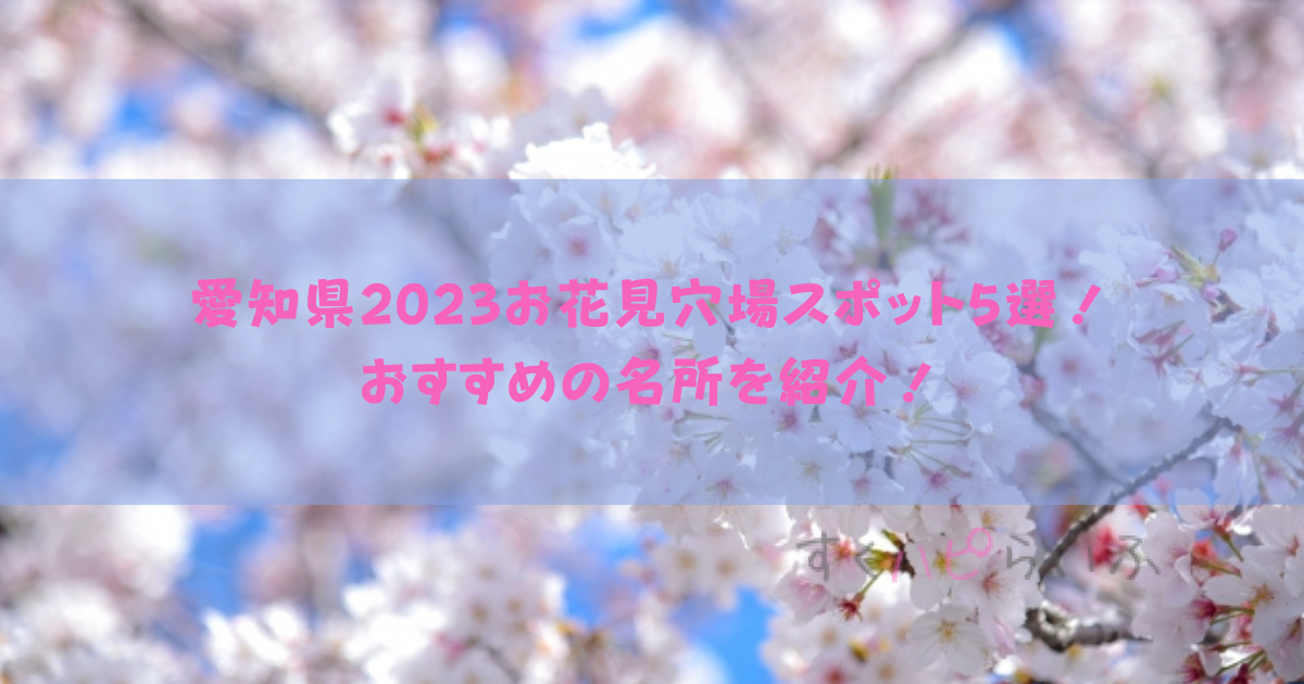 愛知県2023お花見穴場スポット5選！おすすめの名所を紹介！
